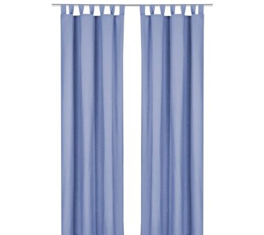 Deko-Einzelschal blickdicht, mit Schlaufen, Farbe hellblau