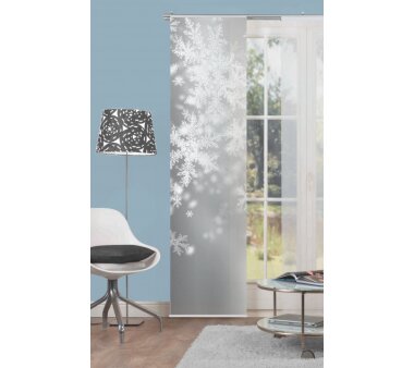 Schiebevorhang Deko blickdicht FLOCKE Größe BxH 60x245 cm, grau