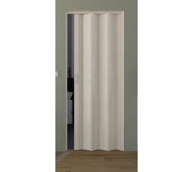 Falttür Luci eiche weiß in 3D-Optik, Volllamelle, B 88,5 x H 202 cm