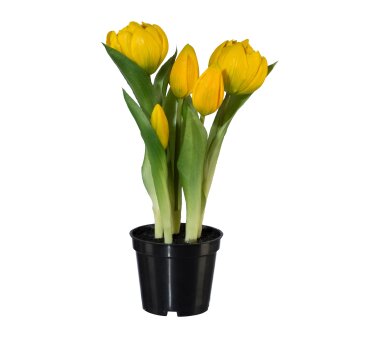 Kunstpflanze Tulpen gefüllt, Farbe gelb, mit...