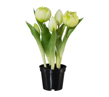 Kunstpflanze Tulpen gefüllt, Farbe weiß, mit...