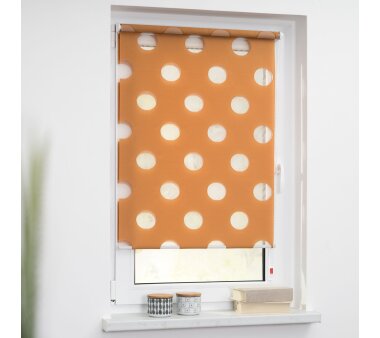 Lichtblick Duo-Rollo Kreis Klemmfix, ohne Bohren, Farbe orange