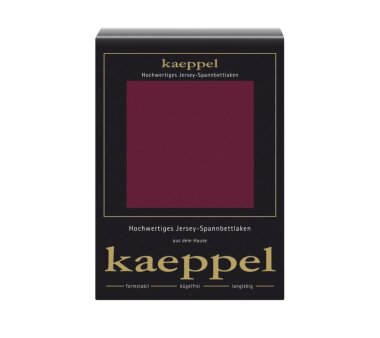 Kaeppel Jersey Spannbettlaken Fb. burgund Gr. 140-160 x...