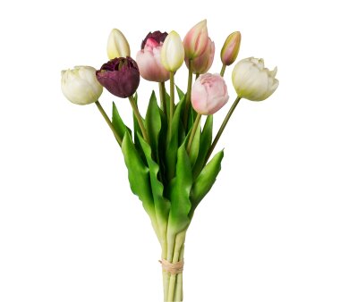 Kunstpflanze Tulpen gefüllt, 12er Bund, Farbe...