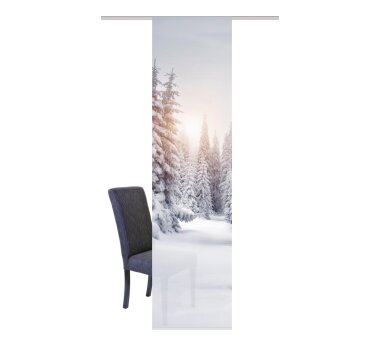 Schiebevorhang Deko blickdicht WINTERSONNE, Farbe weiß, Größe BxH 60x245 cm
