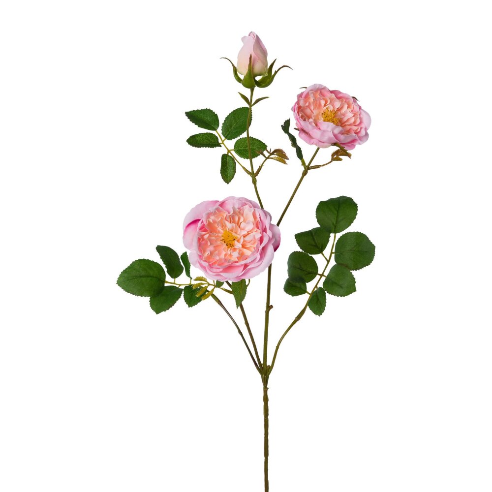 Kunstblume Rosenzweig rosa, 3er, 73 cm | Wohnfuehlidee