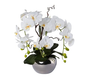 Kunstpflanze Orchideen-Arrangement, Farbe weiß,...