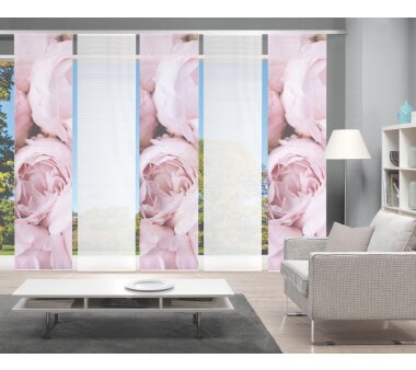 VISION S 5er-Set Schiebegardinen ROSANA, halbtransparent, Höhe 260 cm, rose