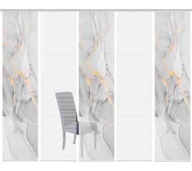 VISION S 5er-Set Schiebevorhänge MARMOSA,...