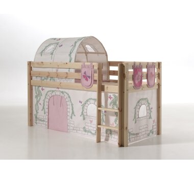 Vipack Spielbett PINO, 90 x 200 cm, mit Textilset Birdy, verschiedene Ausführungen, natur