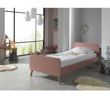 Vipack Einzelbett TONY, Liegefläche 90x200 cm, Farbe rosa