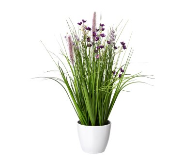 Kunstpflanze Blüten-Grasmix, Farbe lila, inkl....