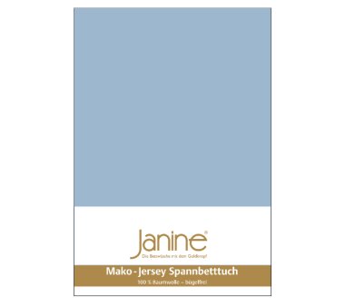 Janine Jersey-Spannbettlaken 5007, perlblau, 100%...