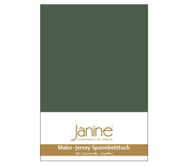 Janine Jersey-Spannbettlaken 5007, olivgrün, 100%...