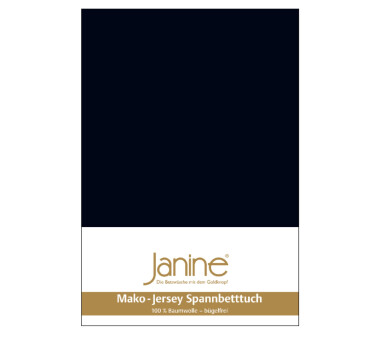 Janine Jersey-Spannbettlaken 5007, schwarz, 100%...