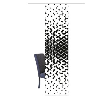 Schiebevorhang Deko blickdicht TRIANGLAR, Farbe schwarz-weiß, Größe BxH 60x245 cm