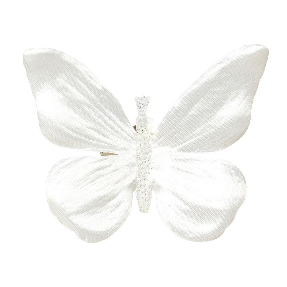 Deko-Schmetterling mit Clip, 16er Set, creme online kaufen