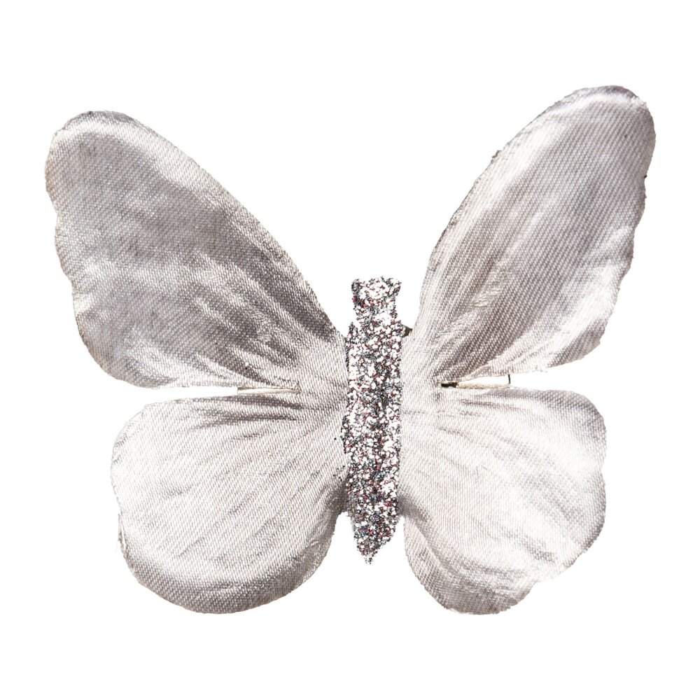 Deko-Schmetterling mit Clip, 16er Set, grau online kaufen