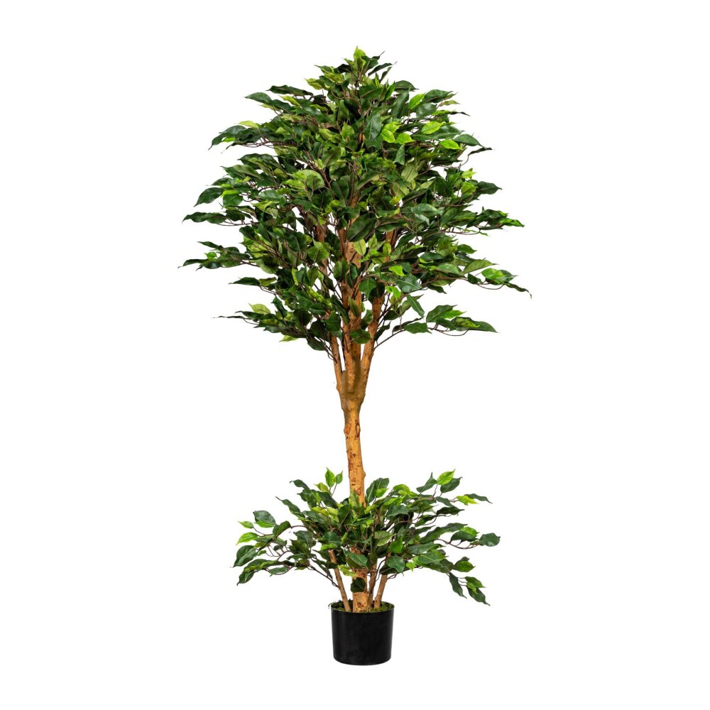 Kunstpflanze Ficus Benjamini, grün, 1482 Blätter, Naturstamm, inkl.  Kunststoff-Topf, Höhe ca. 150 cm online kaufen