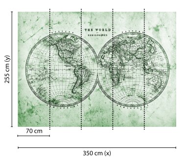 AS Creation Vlies-Fototapete HEMISPHERES 118704, 5 Teile,...