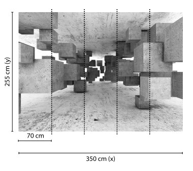 AS Creation Vlies-Fototapete CONCRETE TETRIS 118742, 5...