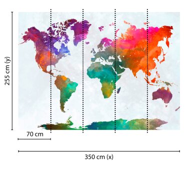 AS Creation Vlies-Fototapete GLOBAL MAP 118802, 5 Teile,...