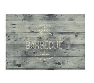 Barbecue-Matte BARBECUE HOLZ, Höhe 3 mm, Farbe grau,...