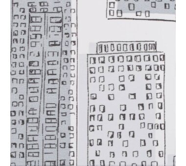 Lichtblick Rollo Klemmfix, ohne Bohren, blickdicht, Big City - Weiß-Grau 60 cm x 180 cm (B x L)