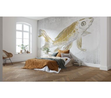 Vlies-Fototapete KOMAR, RAW GOLDEN KOI, 8 Teile, BxH 400...