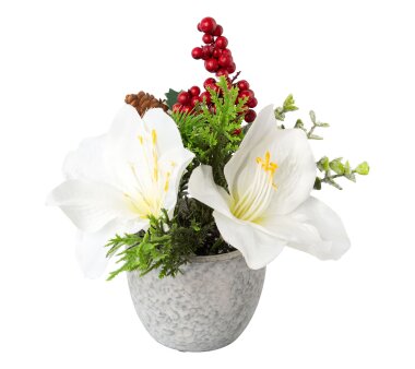 Kunstpflanze Amaryllis-Mix, 2er Set, Farbe weiß,...