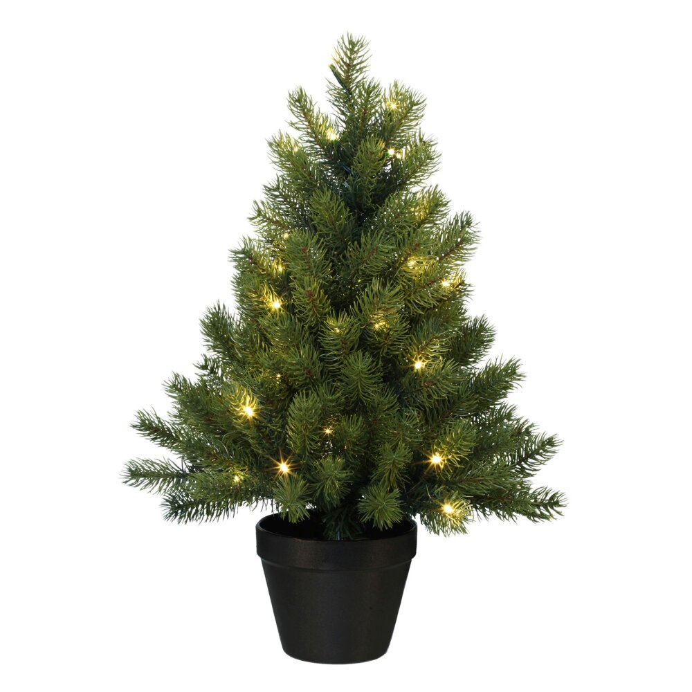 Künstlicher Tannenbaum mit 50 Lichtern, Farbe grün, inkl. Topf, Höhe ca. 60  cm ✔ online kaufen