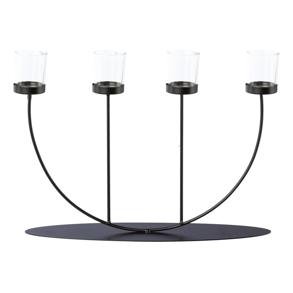 Metall-Teelichthalter, Upside, 4er, Farbe schwarz, 40x8x25 cm &#10004  online kaufen