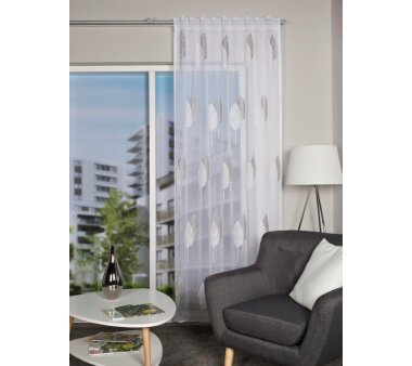 HOME WOHNIDEEN Deko-Schal GITTA transparent, mit Kombi-Band, Farbe grau/taupe, HxB 245x140 cm