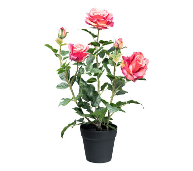 Kunstpflanze Rosenbusch, Farbe pink, inkl....