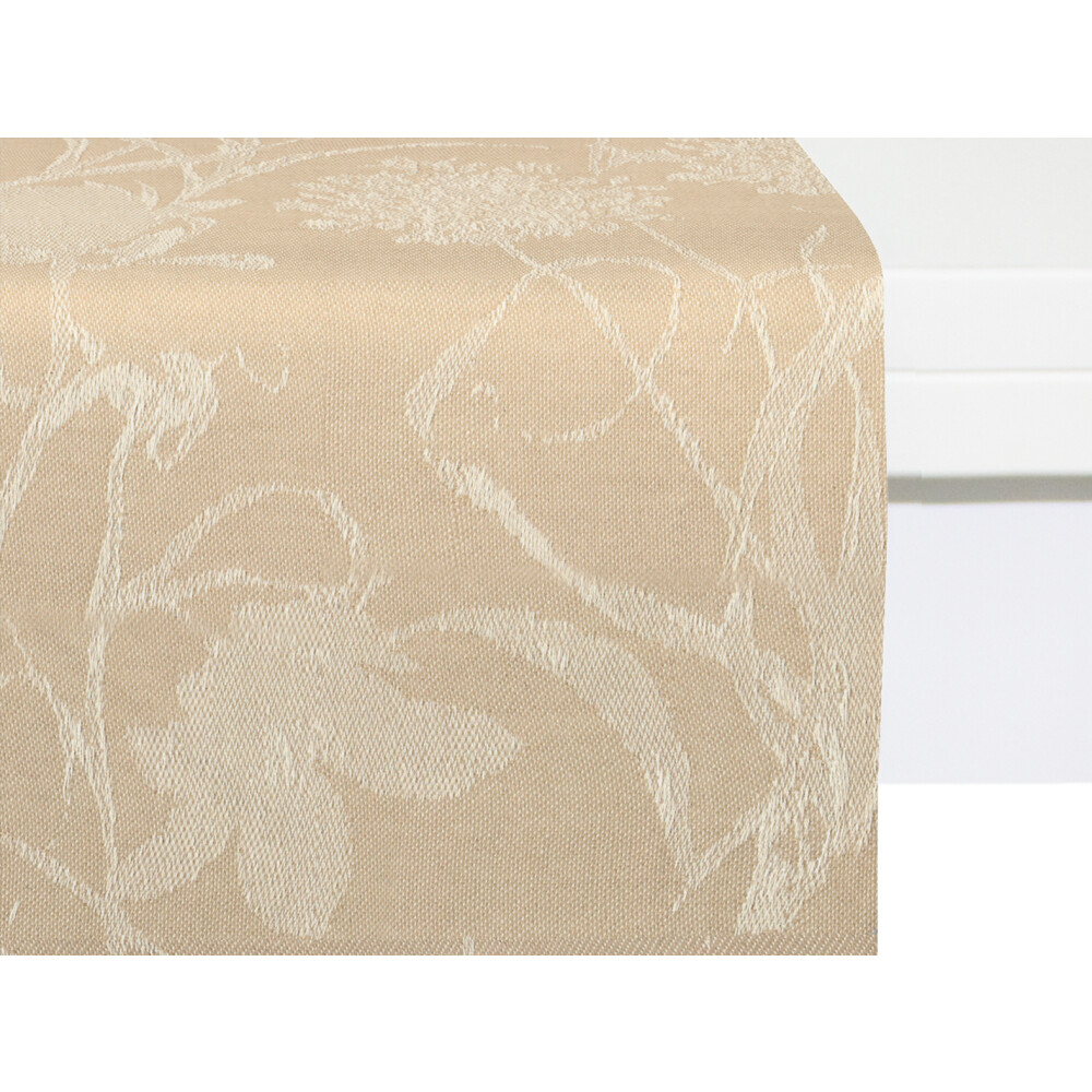 FLOWER LIGHT, beige ADAM 150x50 | cm, Kuvertsaum, bei CUVEE Wohnfuehlidee Tischläufer
