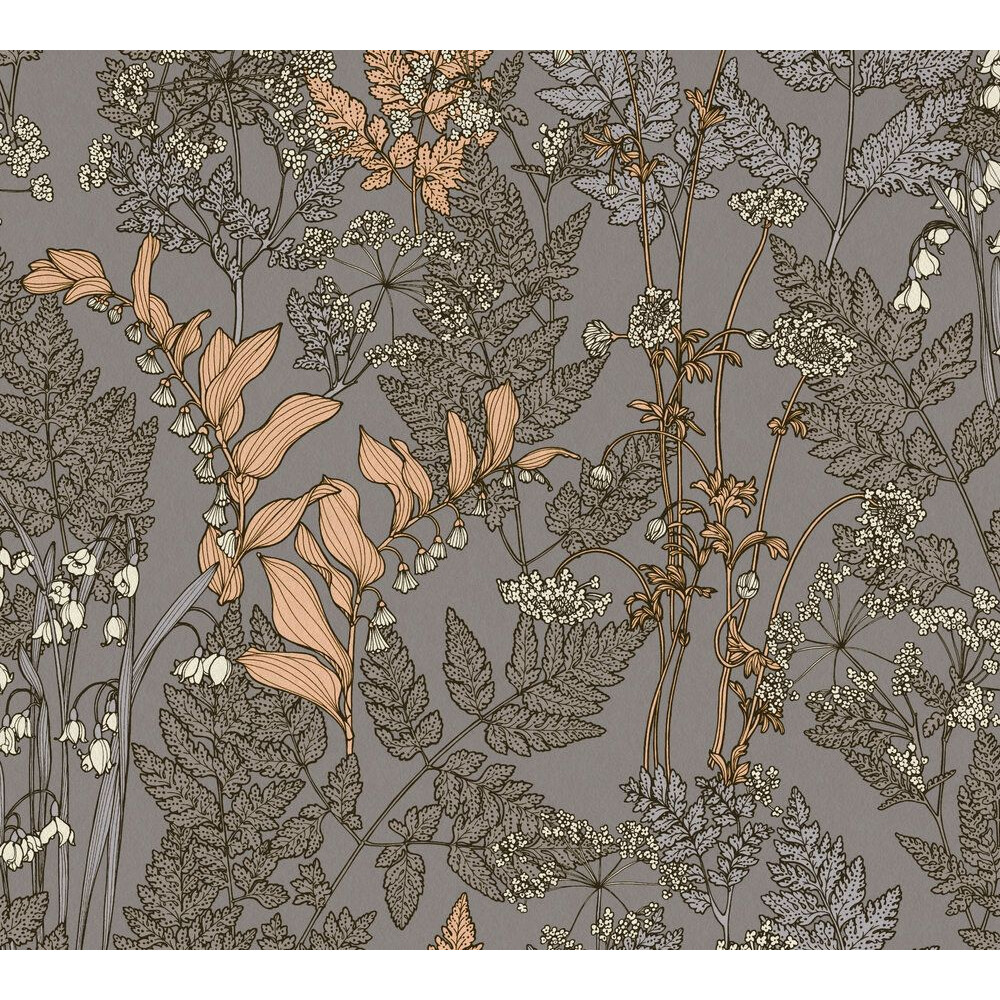 Architects Paper Floral Impression Vliestapete Florale Tapete Grau matt  10,05 m x 0,53 m