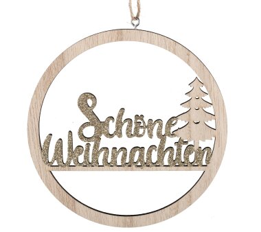 Holz-Hänger-Ring Weihnachten, 6er Set, Farbe natur,...
