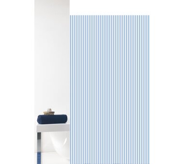 GRUND Textil Duschvorhang VERTICAL, weiß/blau,...
