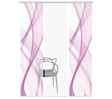 VISION S Schiebevorhänge Set 3er PACOLIA, halbtransparent, Höhe 260 cm, pink