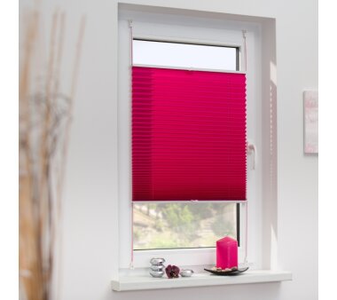 Lichtblick Plissee Klemmfix, ohne Bohren, verspannt - fuchsia 85 cm x 130 cm (B x L)